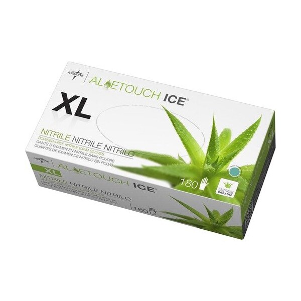 Medline Disposable Gloves, Nitrile, XL, 180 PK, Green MIIMDS195287 - main